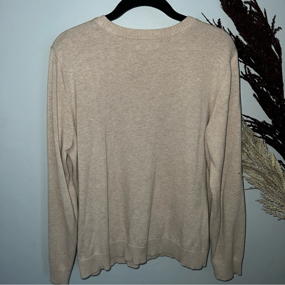 Izod Cream and Yellow Crew Neck Sweater with Argyle Pattern - Picture 5 of 7